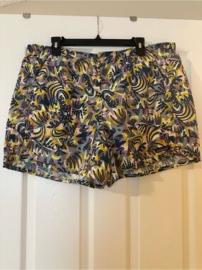 Patagonia Light Blue Floral-Print Athletic Shorts
